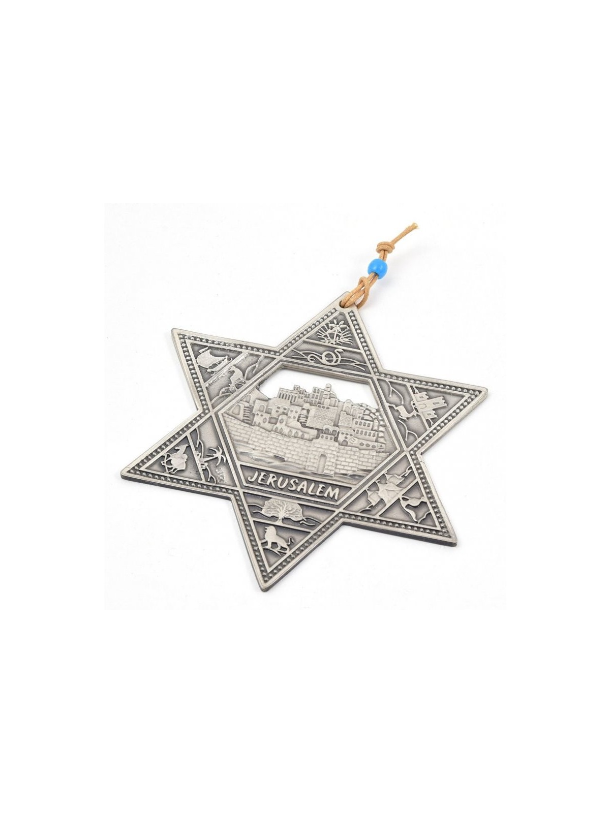 תליית קיר מגן דוד מפיוטר עם שנים עשר שבט... | מָגֵן דָוִד